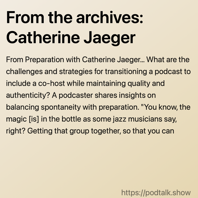 From the archives: Catherine Jaeger