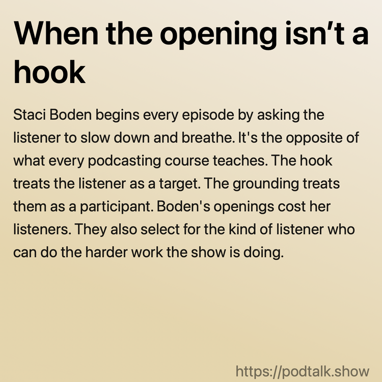 When the opening isn’t a hook