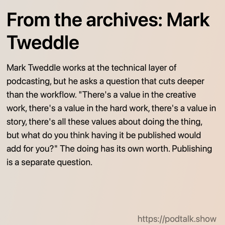 From the archives: Mark Tweddle