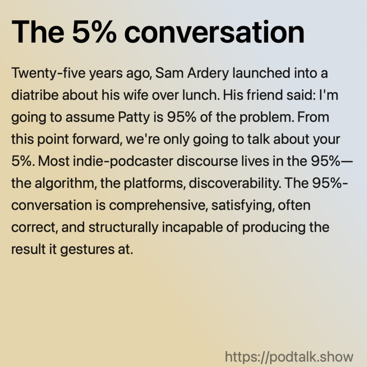 The 5% conversation