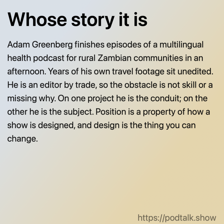 Whose story it is