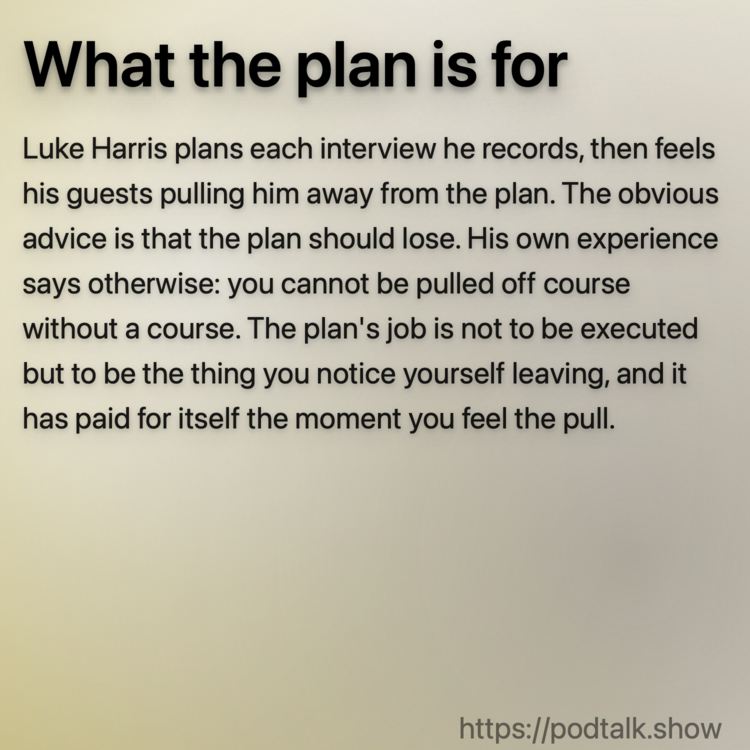 What the plan is for