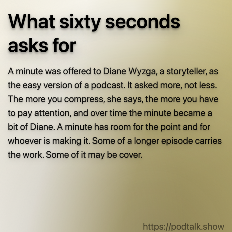 What sixty seconds asks for
